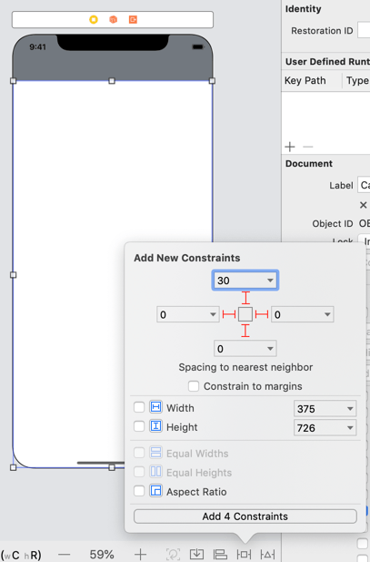 card view constraints