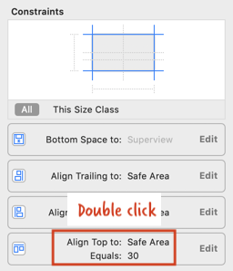 double click top constraint