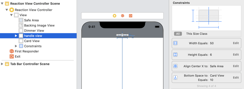 handle view constraint