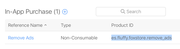 IAP Product ID in App Store Connect