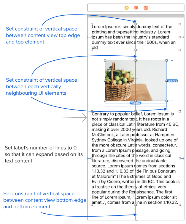 How to use scroll view in Interface Builder / Storyboard (Xcode 11)