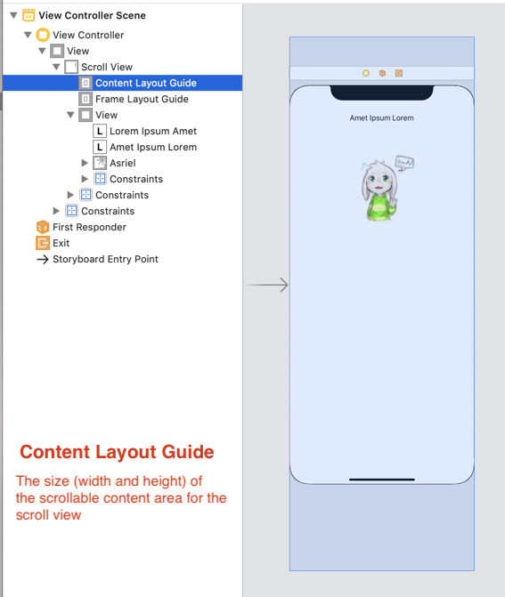 How to use scroll view in Interface Builder Storyboard Xcode 11