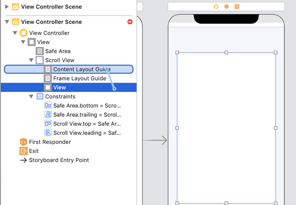 How to use scroll view in Interface Builder / Storyboard (Xcode 11)