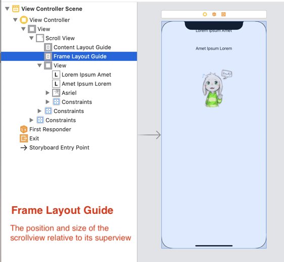 How to use scroll view in Interface Builder / Storyboard (Xcode 11)