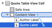 constraint of label to bottom of content view